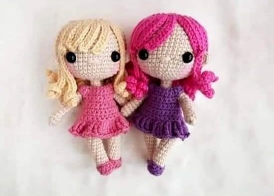 Muñecas hermanas amigurumi
