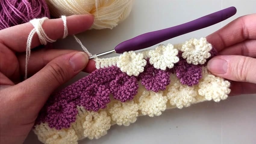 Punto flores 3D crochet